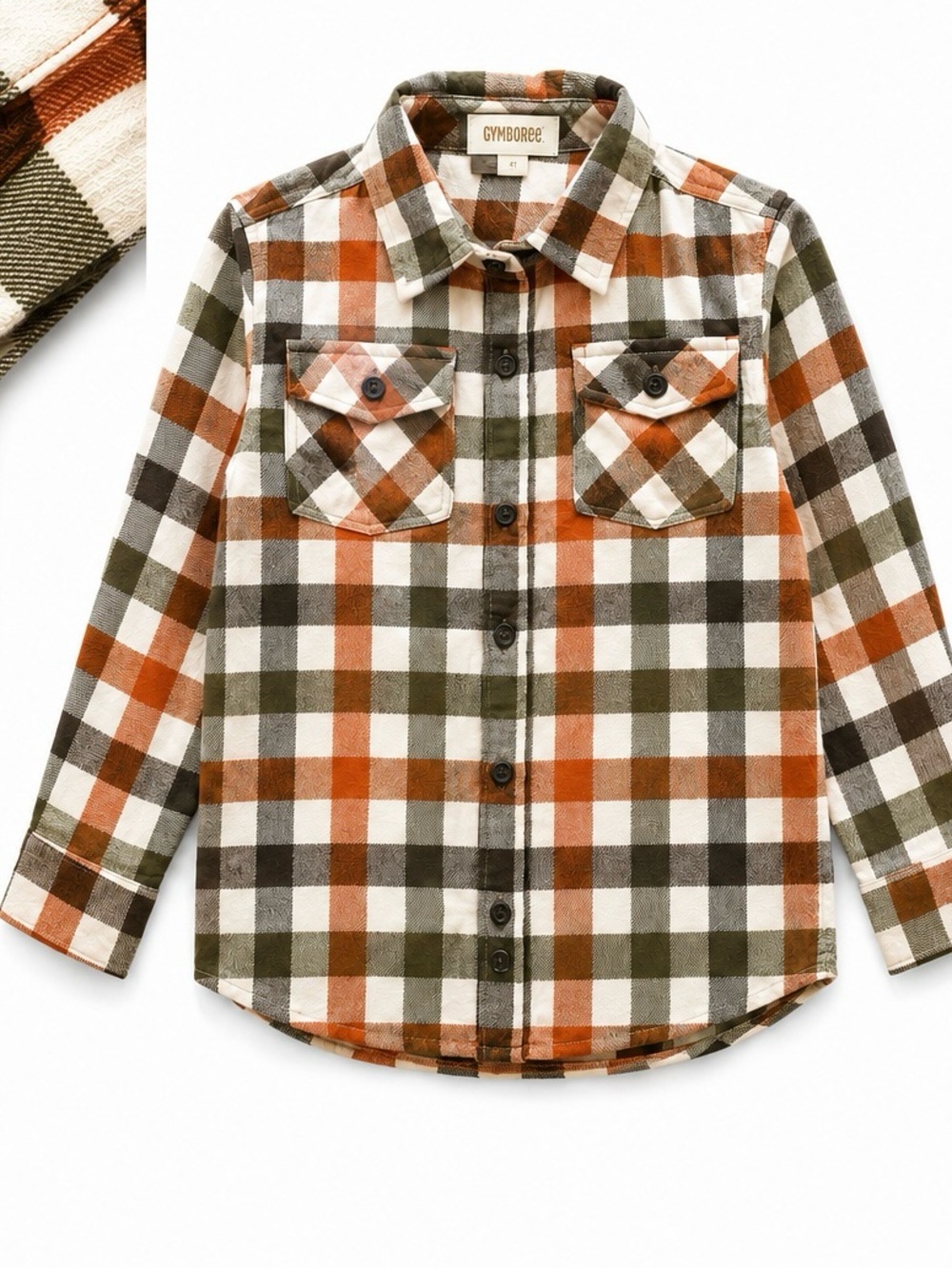Gymboree Orange and Black Button Down Shirt